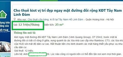 Mỗi ki ốt được mời chào mức giá cho thuê 12 triệu đồng/ tháng