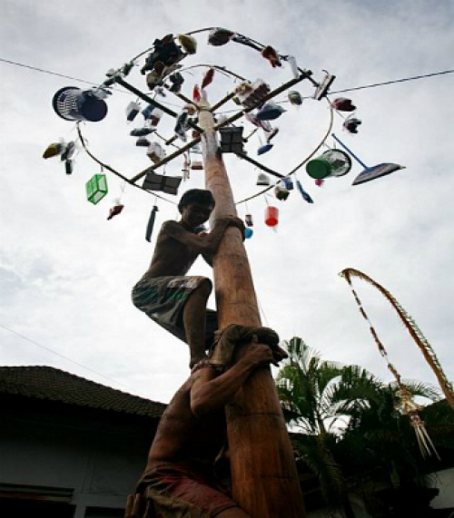 Lễ hội 'trèo cây cau bôi mỡ' ở Indonesia - 13