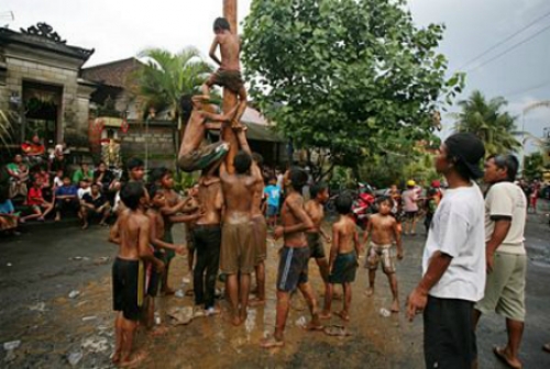 Lễ hội 'trèo cây cau bôi mỡ' ở Indonesia - 3